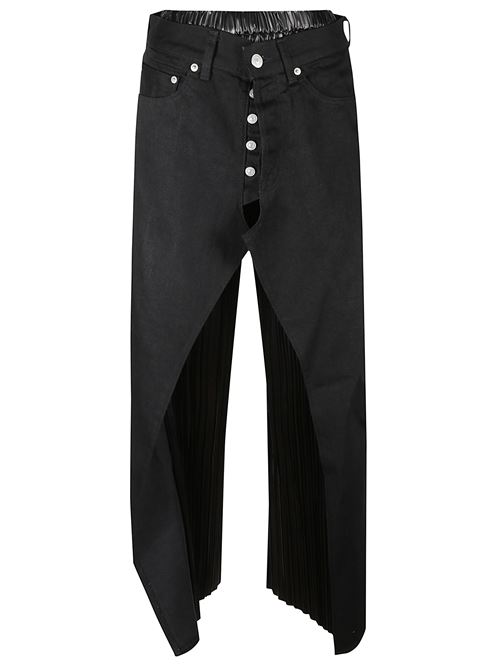 Jeans in denim ed ecopelle JUNYA WATANABE | JPP2070511BLACKBLACK